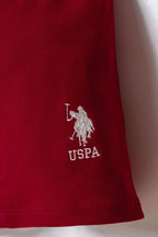 U.S. Polo Assn. Erkek Bebek Bisiklet Yaka Nakışlı Yazlık Regular Fit Kırmızı Bebek Takımı USB2867-C-V1