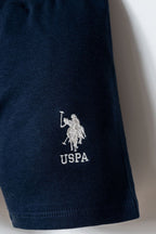 U.S. Polo Assn. Erkek Bebek Bisiklet Yaka Nakışlı Yazlık Regular Fit Lacivert Bebek Takımı USB2867-C-V3