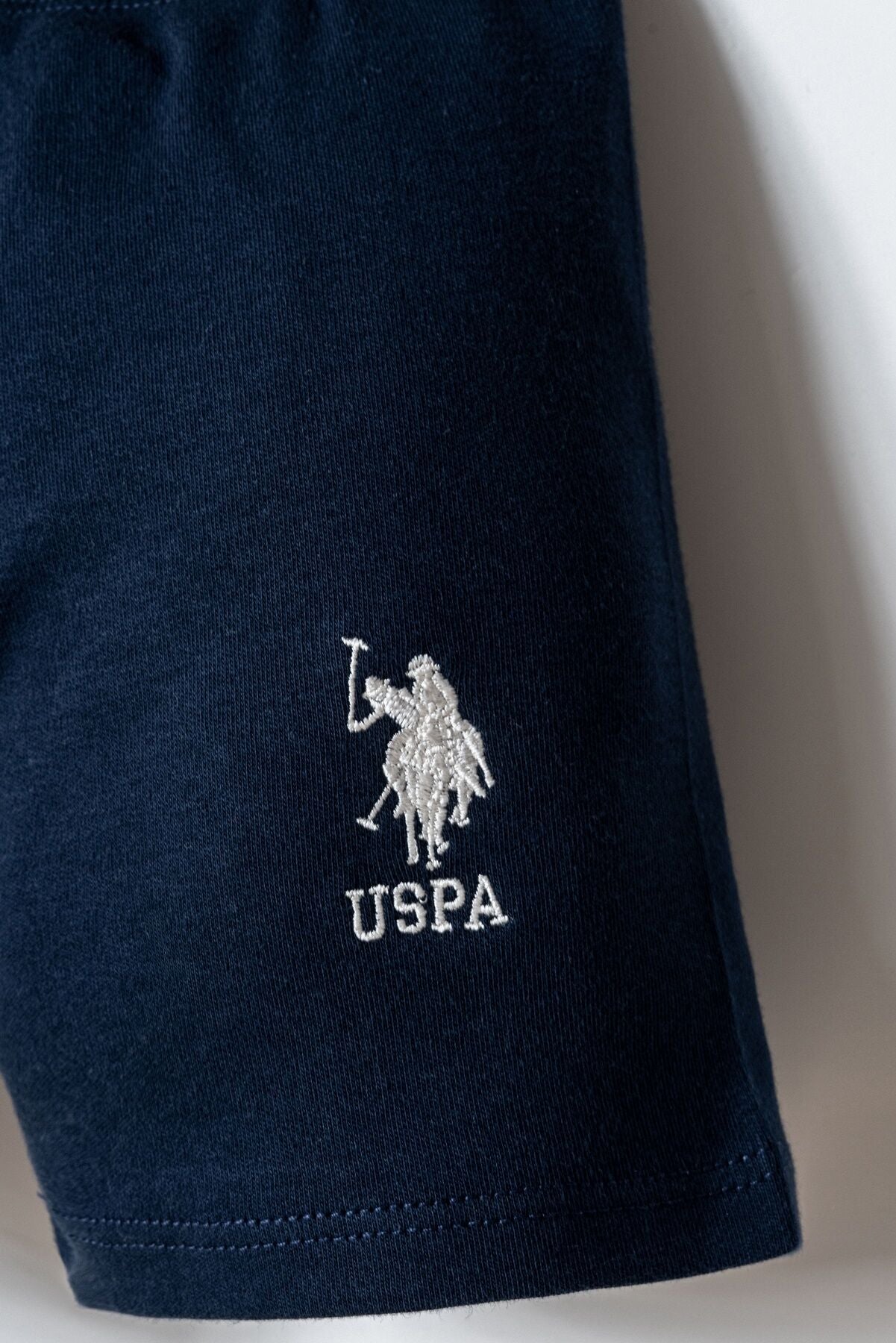 U.S. Polo Assn. Erkek Bebek Bisiklet Yaka Nakışlı Yazlık Regular Fit Lacivert Bebek Takımı USB2867-C-V3
