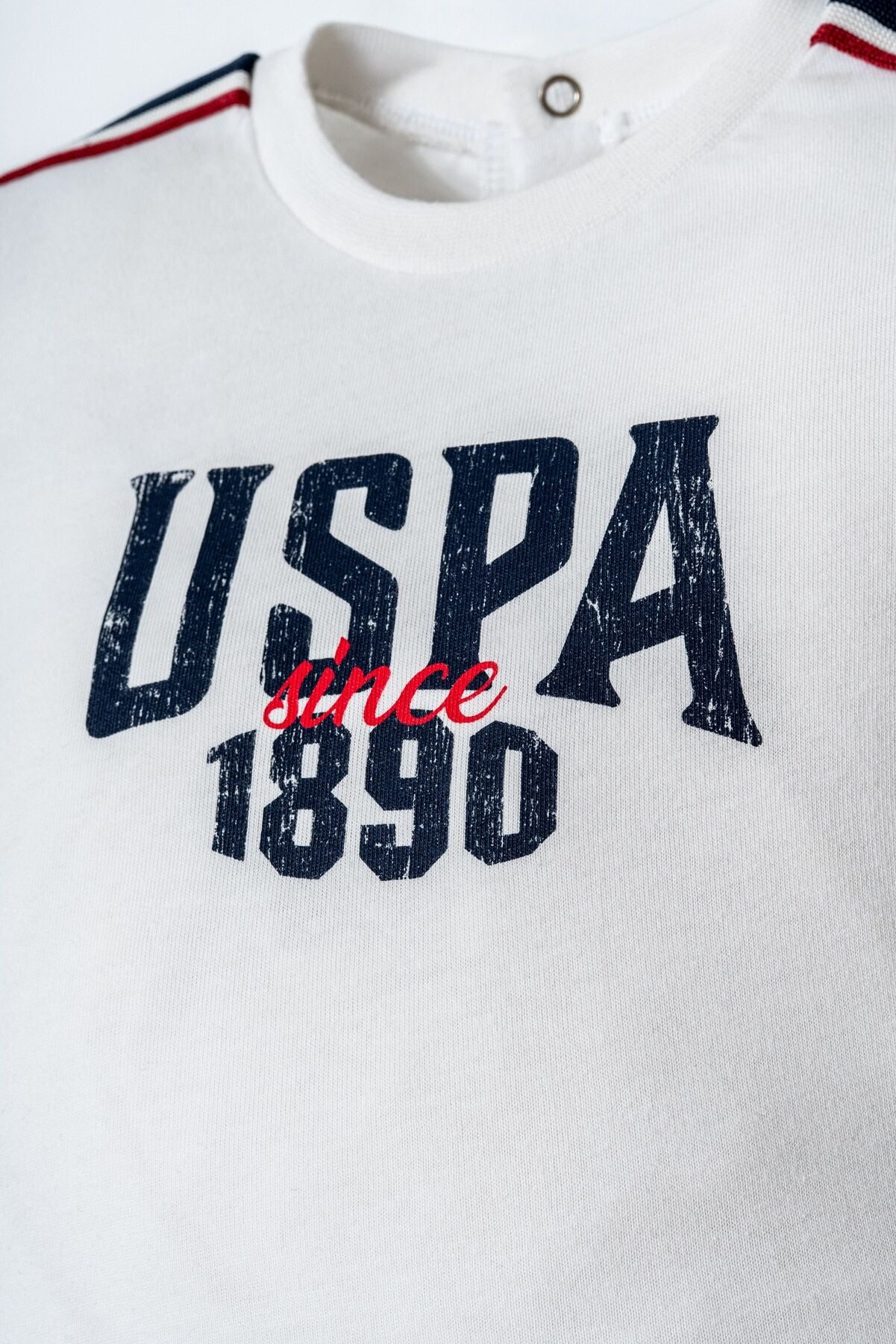 U.S. Polo Assn. Erkek Bebek Bisiklet Yaka Nakışlı Yazlık Regular Fit Beyaz Bebek Takımı USB2874-C-V1 Ürün ikincil görseli