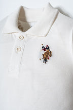 U.S. Polo Assn. Erkek Bebek Polo Yaka Nakışlı Yazlık Regular Fit Beyaz Bebek Takımı USB2885-C-V1