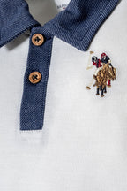 U.S. Polo Assn. Erkek Bebek Polo Yaka Nakışlı Yazlık Regular Fit Beyaz Bebek Takımı USB2888-C-V1