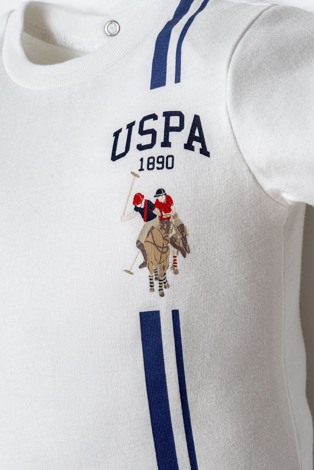 U.S. Polo Assn. Erkek Bebek Bisiklet Yaka Nakışlı Yazlık Regular Fit Beyaz Bebek Takımı USB2890-C-V1 Ürün ikincil görseli