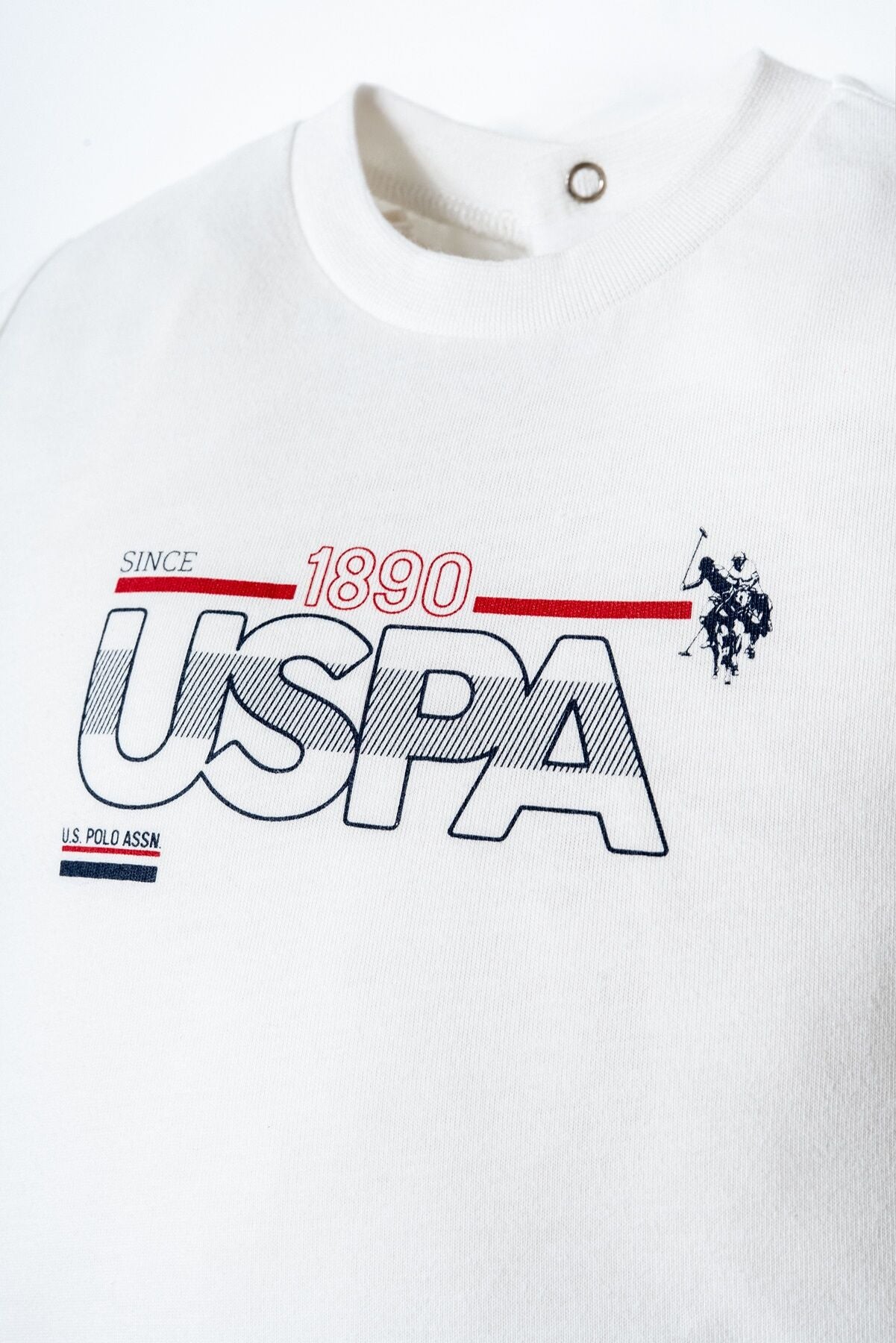 U.S. Polo Assn. Erkek Bebek Bisiklet Yaka Nakışlı Yazlık Regular Fit Beyaz Bebek Takımı USB2908-C-V1 Ürün ikincil görseli