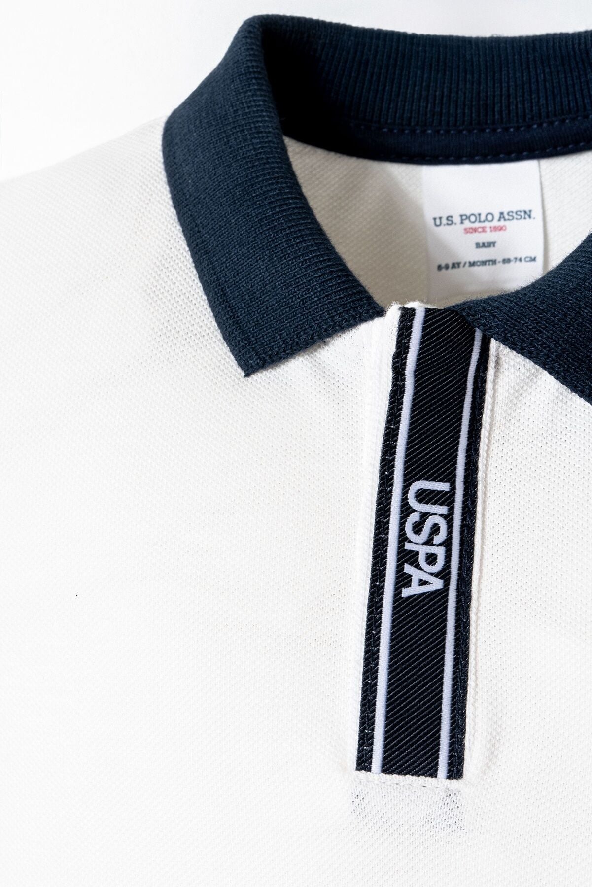U.S. Polo Assn. Erkek Bebek Polo Yaka Nakışlı Yazlık Regular Fit Beyaz Bebek Takımı USB2915-C-V1