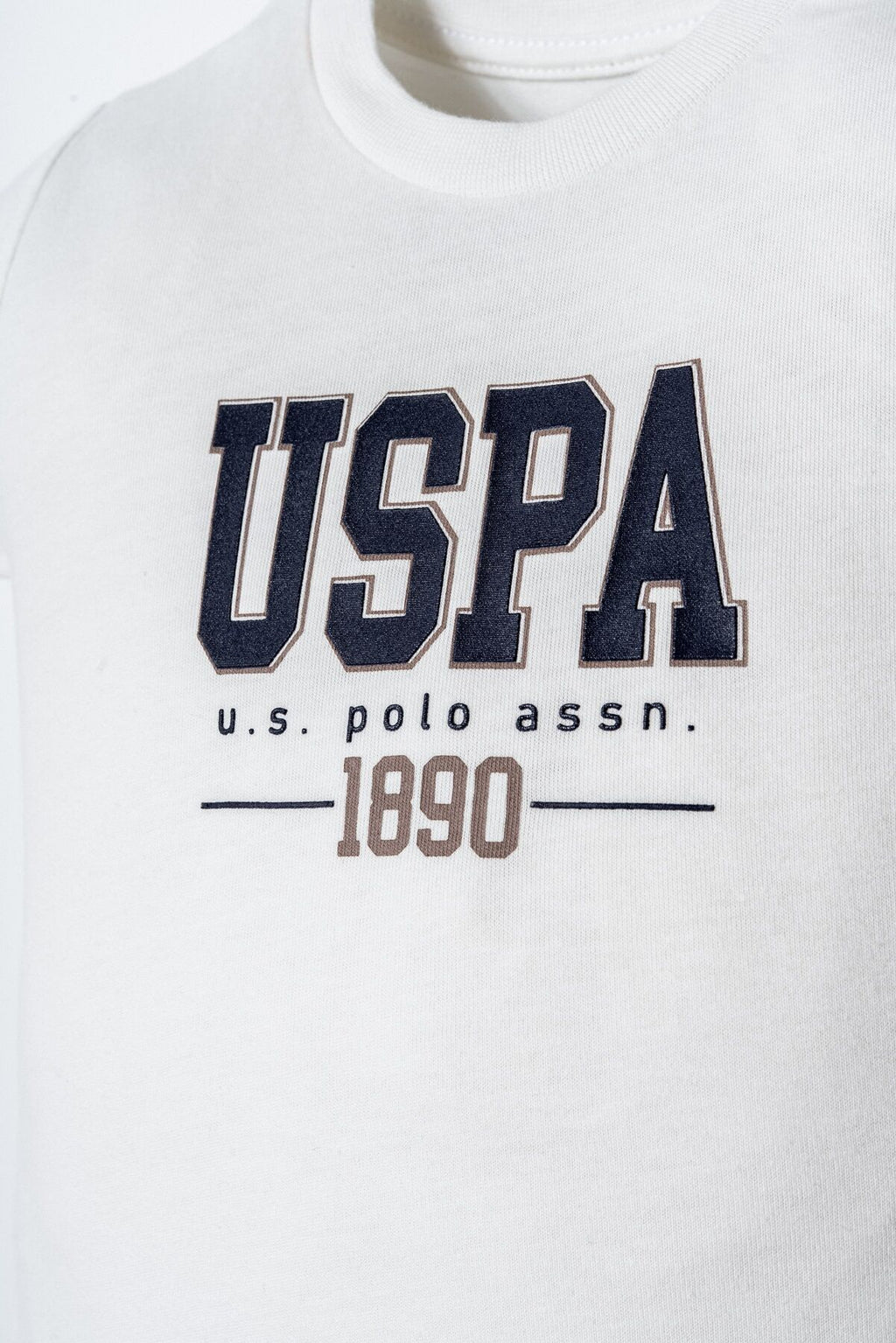 U.S. Polo Assn. Erkek Bebek Bisiklet Yaka Nakışlı Yazlık Regular Fit Beyaz Bebek Takımı USB2923-C-V1