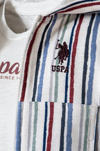 U.S. Polo Assn. Erkek Bebek Fermuarlı Yaka Nakışlı Yazlık Regular Fit Beyaz 3'Lü Bebek Takımı USB2878-C-V1