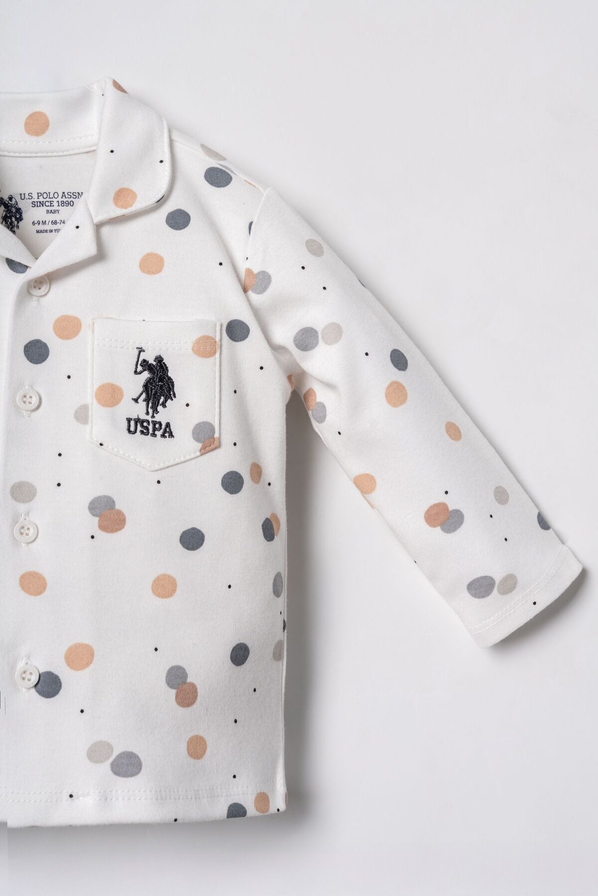 U.S. Polo Assn. Erkek Bebek Beyaz Gömlek Pijama Takımı USB3107-C-V1