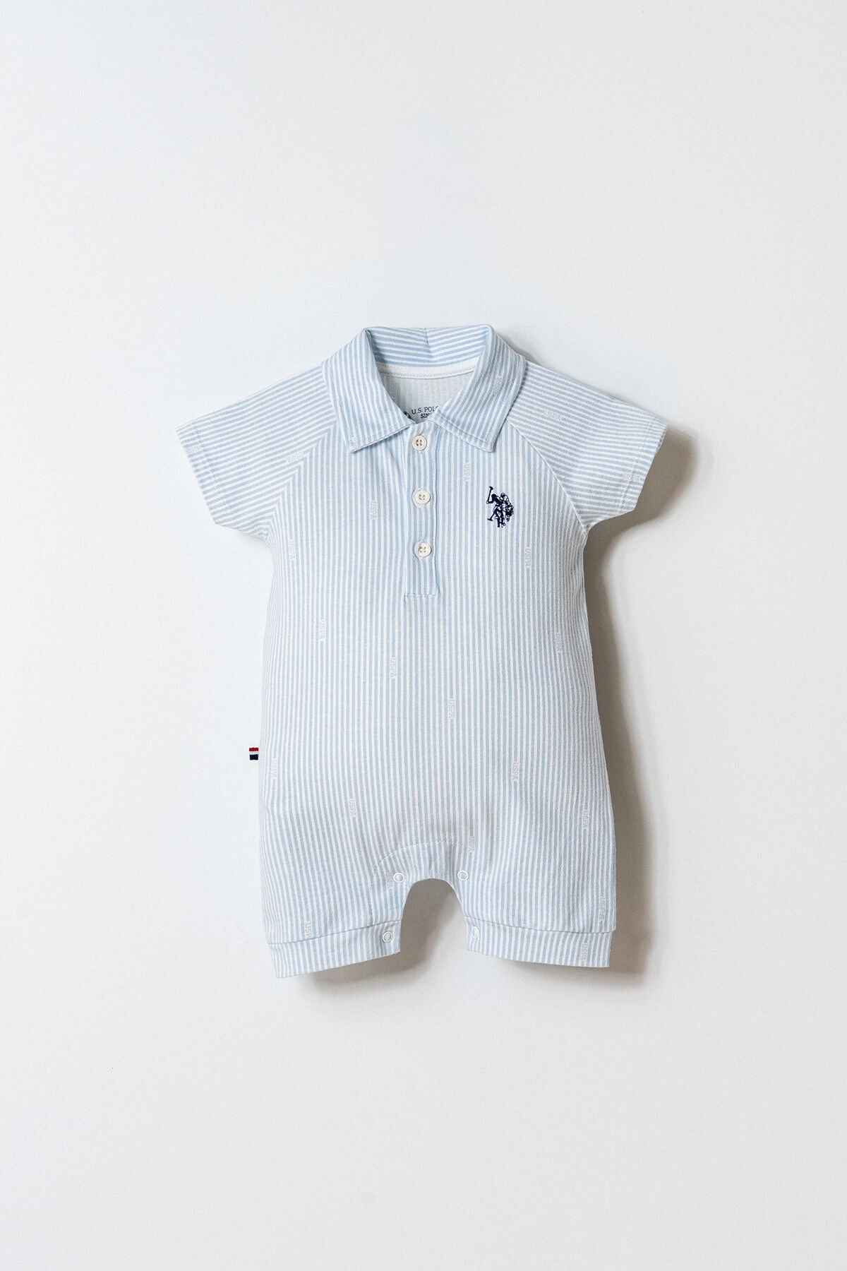 U.S. Polo Assn. Erkek Bebek Polo Yaka Nakışlı Yazlık Regular Fit Mavi Tulum USB2896-C-V1 Ürün ana görseli