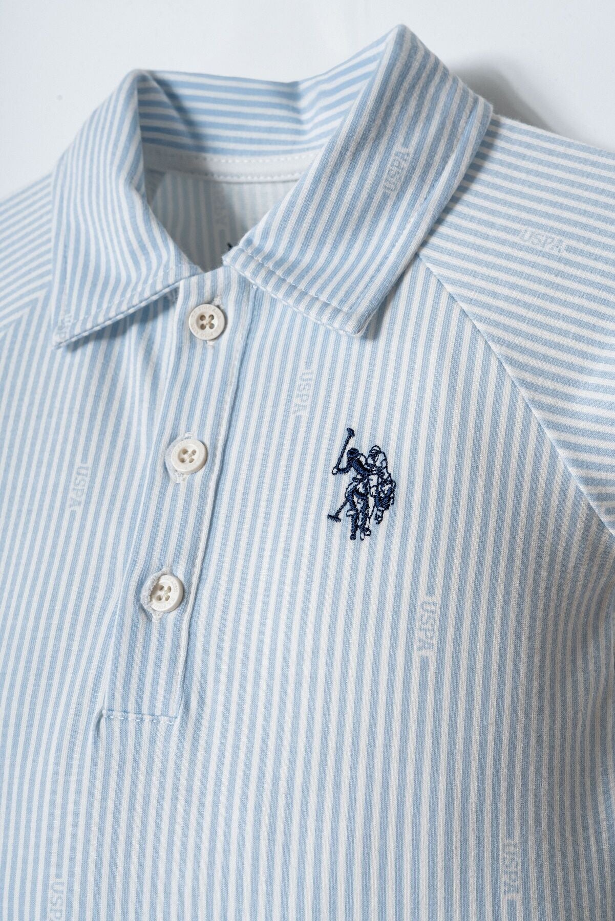 U.S. Polo Assn. Erkek Bebek Polo Yaka Nakışlı Yazlık Regular Fit Mavi Tulum USB2896-C-V1 Ürün ikincil görseli