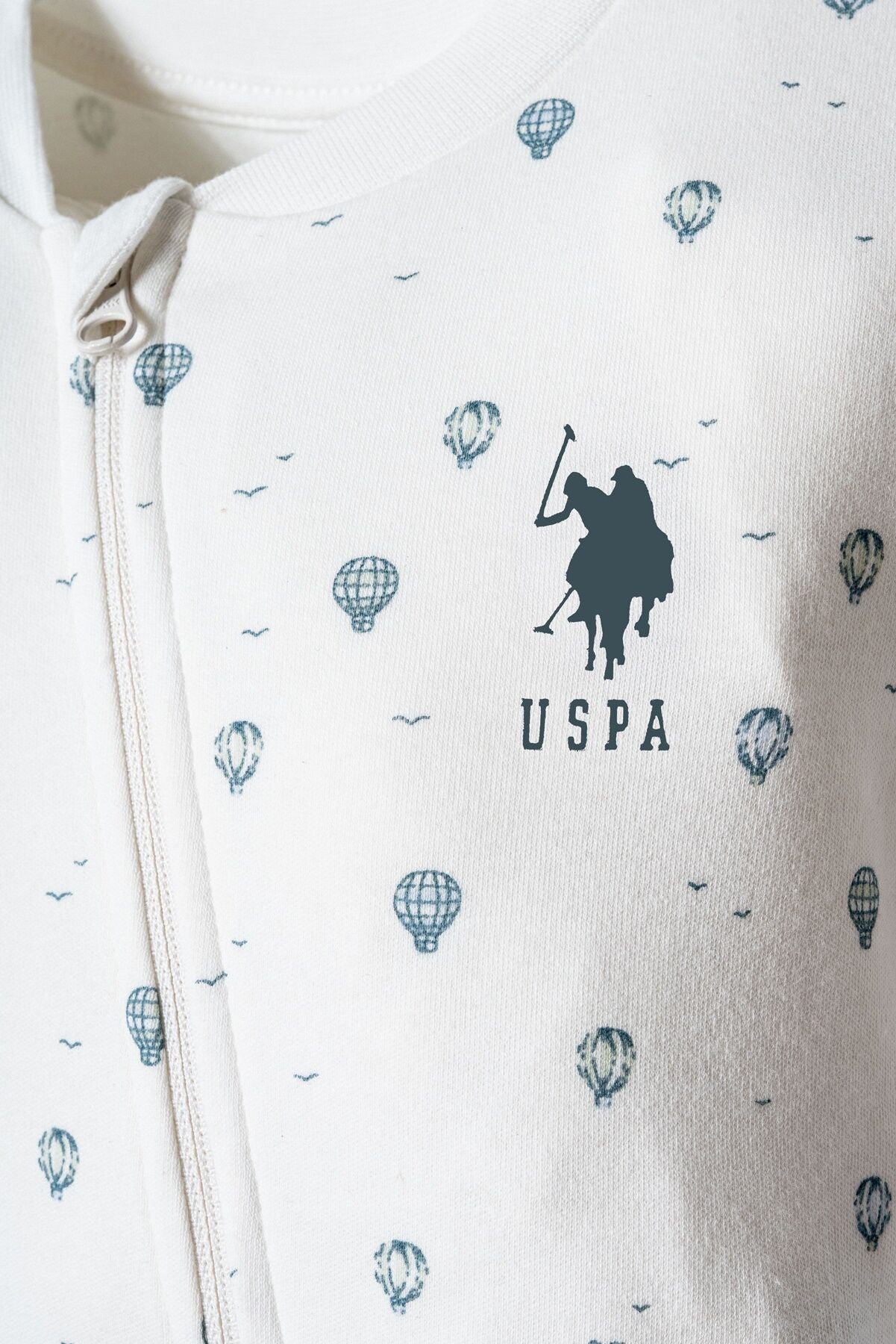 U.S. Polo Assn. Erkek Bebek Bisiklet Yaka Nakışlı Yazlık Regular Fit Beyaz Tulum USB2854-C-V1 Ürün ikincil görseli