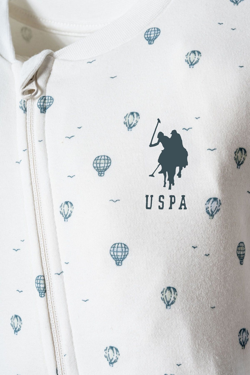 U.S. Polo Assn. Erkek Bebek Bisiklet Yaka Nakışlı Yazlık Regular Fit Beyaz Tulum USB2854-C-V1