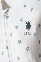 U.S. Polo Assn. Erkek Bebek Bisiklet Yaka Nakışlı Yazlık Regular Fit Beyaz Tulum USB2854-C-V1
