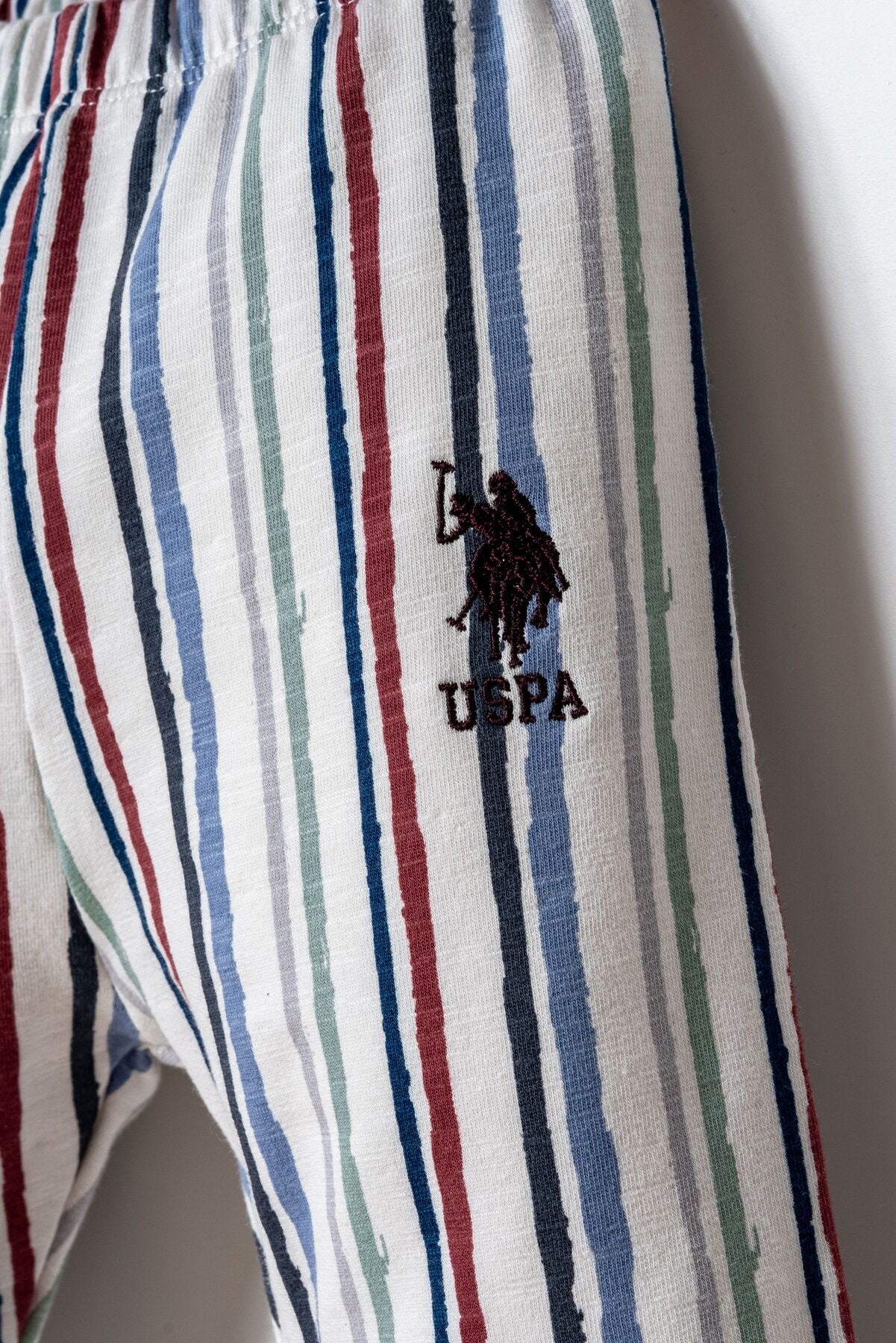 U.S. Polo Assn. Erkek Bebek Bisiklet Yaka Nakışlı Yazlık Regular Fit Bordo Bebek Takımı USB2879-C-V1