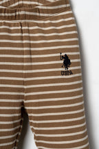U.S. Polo Assn. Erkek Bebek Çizgili Krem-Lacivert Eşofman Alt USB3123-C-V1