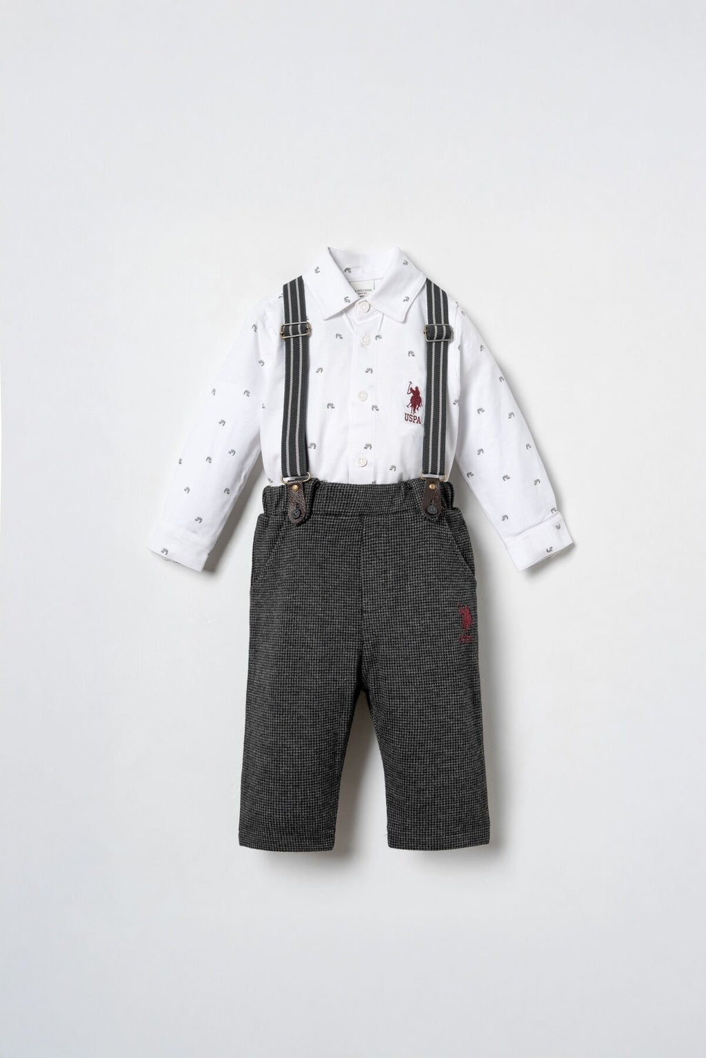 U.S. Polo Assn. Erkek Bebek Cute Fox Antrasit Uzun Kol Pijama Takım USB3149-C-V1