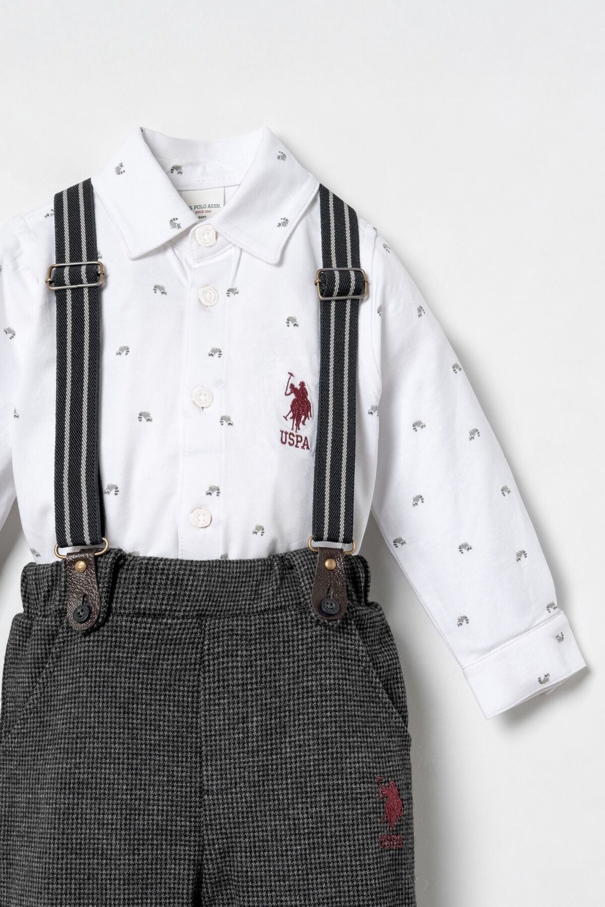 U.S. Polo Assn. Erkek Bebek Cute Fox Antrasit Uzun Kol Pijama Takım USB3149-C-V1 Ürün ikincil görseli