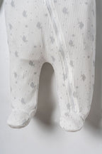 U.S. Polo Assn. Erkek Bebek Desenli Beyaz Patikli Tulum USB3110-C-V1