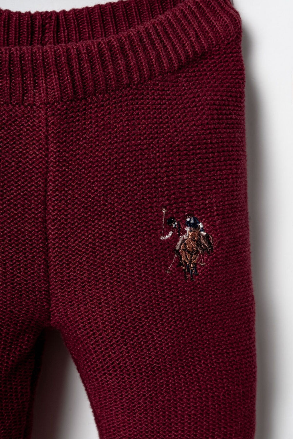 U.S. Polo Assn. Erkek Bebek Düğmeli Yaka Bordo Uzun Kol Pijama Takım USB3142-C-V1