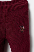 U.S. Polo Assn. Erkek Bebek Düğmeli Yaka Bordo Uzun Kol Pijama Takım USB3142-C-V1
