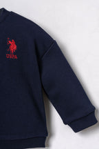 U.S. Polo Assn. Erkek Bebek Düğmeli Yaka Lacivert Uzun Kol Pijama Takım USB3169-C-V1