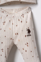 U.S. Polo Assn. Erkek Bebek Falling Leaves Beyaz Gömlek Pijama Takımı USB3103-C-V1