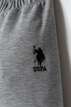 U.S. Polo Assn. Erkek Bebek Fermuarlı Yaka Nakışlı Yazlık Regular Fit Gri 3'Lü Bebek Takımı USB2875-C-V1