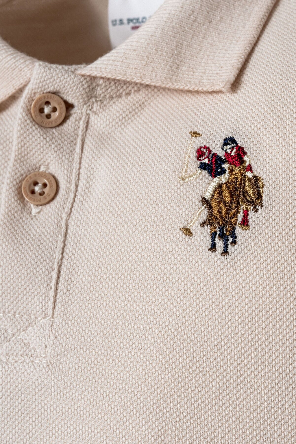 U.S. Polo Assn. Erkek Bebek Polo Yaka Nakışlı Yazlık Regular Fit Kahverengi Bebek Takımı USB2885-C-V5