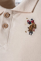 U.S. Polo Assn. Erkek Bebek Polo Yaka Nakışlı Yazlık Regular Fit Kahverengi Bebek Takımı USB2885-C-V5