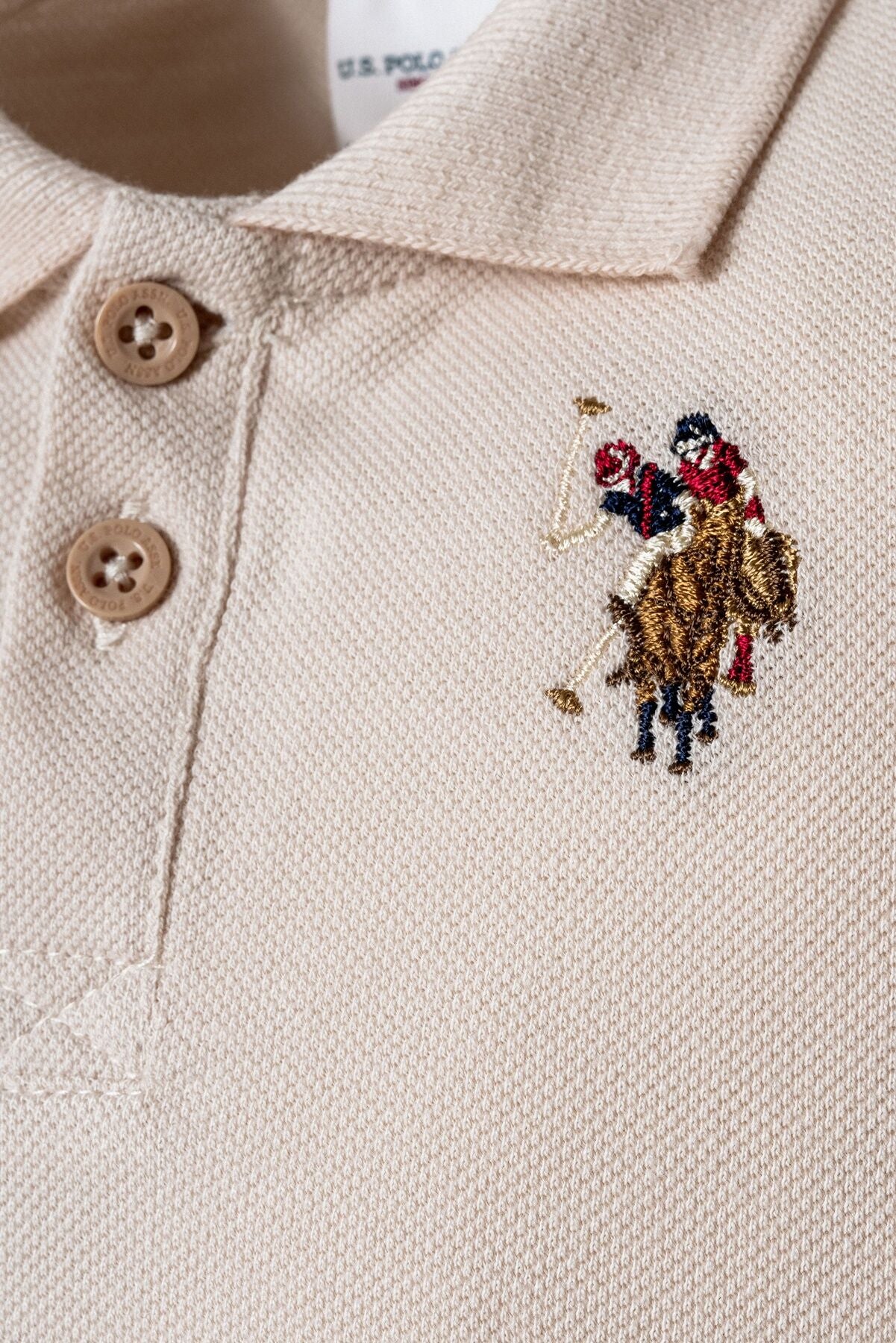 U.S. Polo Assn. Erkek Bebek Polo Yaka Nakışlı Yazlık Regular Fit Kahverengi Bebek Takımı USB2885-C-V5