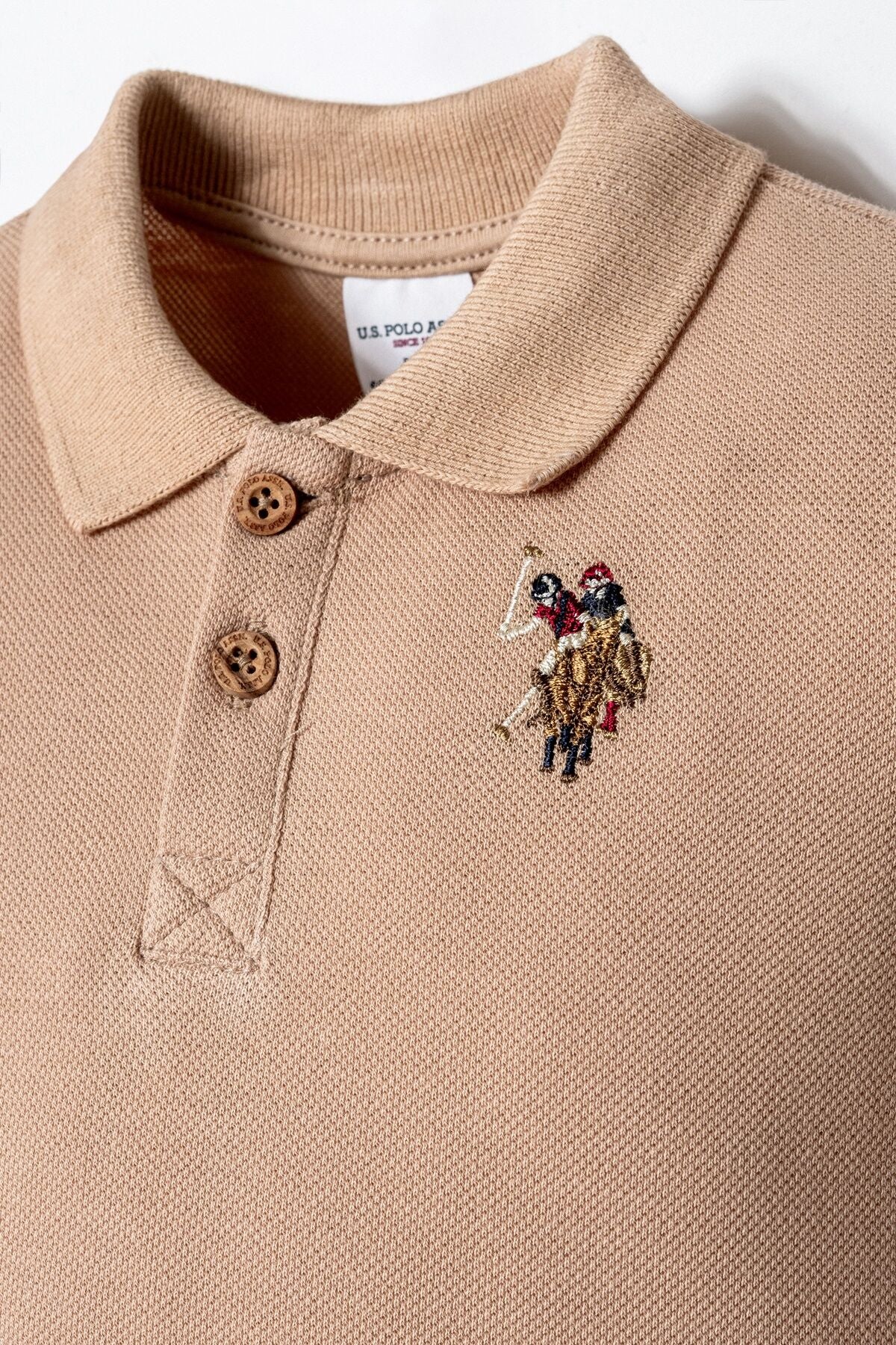 U.S. Polo Assn. Erkek Bebek Polo Yaka Nakışlı Yazlık Regular Fit Kahverengi Bebek Takımı USB2919-C-V1