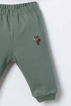 U.S. Polo Assn. Erkek Bebek Kapüşonlu Beyaz Uzun Kol Pijama Takım USB3178-C-V2