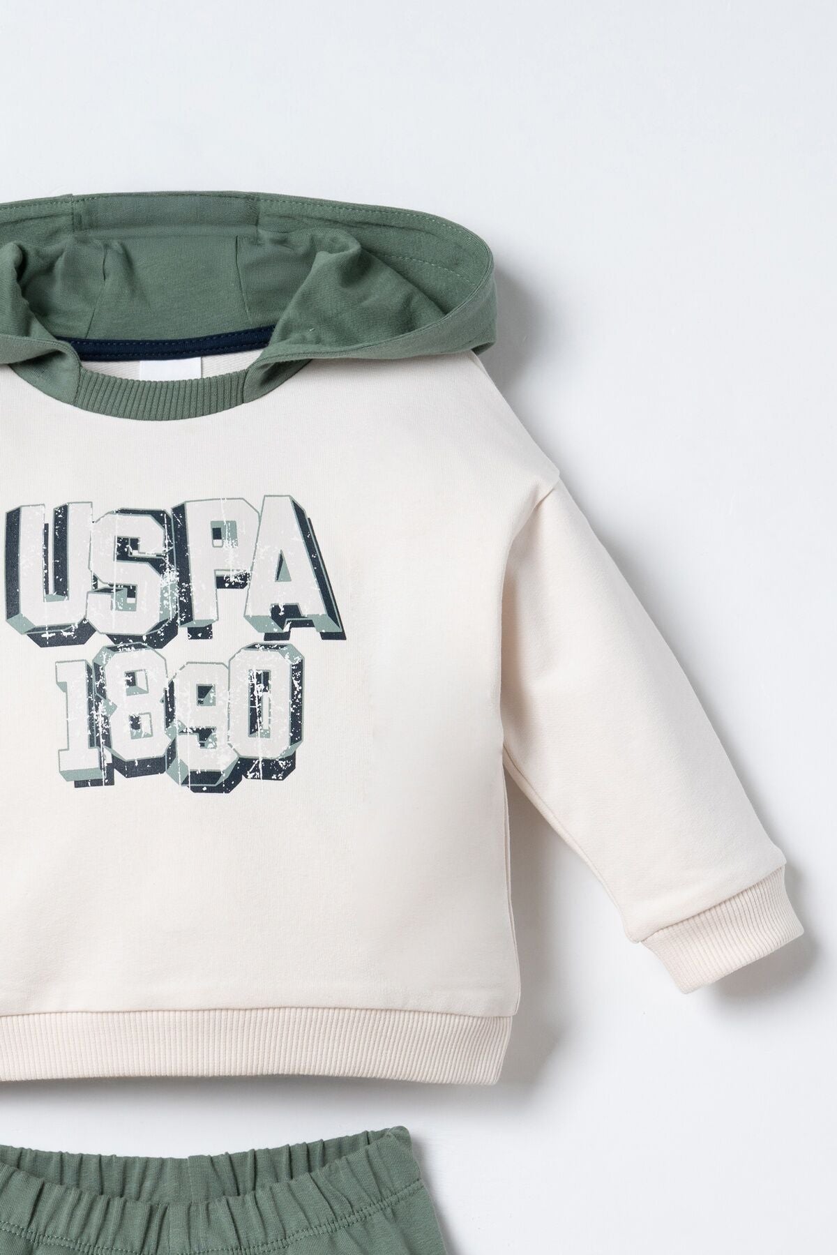 U.S. Polo Assn. Erkek Bebek Kapüşonlu Beyaz Uzun Kol Pijama Takım USB3178-C-V2 Ürün ikincil görseli