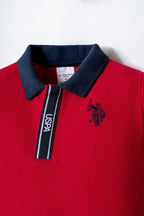 U.S. Polo Assn. Erkek Bebek Polo Yaka Nakışlı Yazlık Regular Fit Kırmızı Bebek Takımı USB2915-C-V2