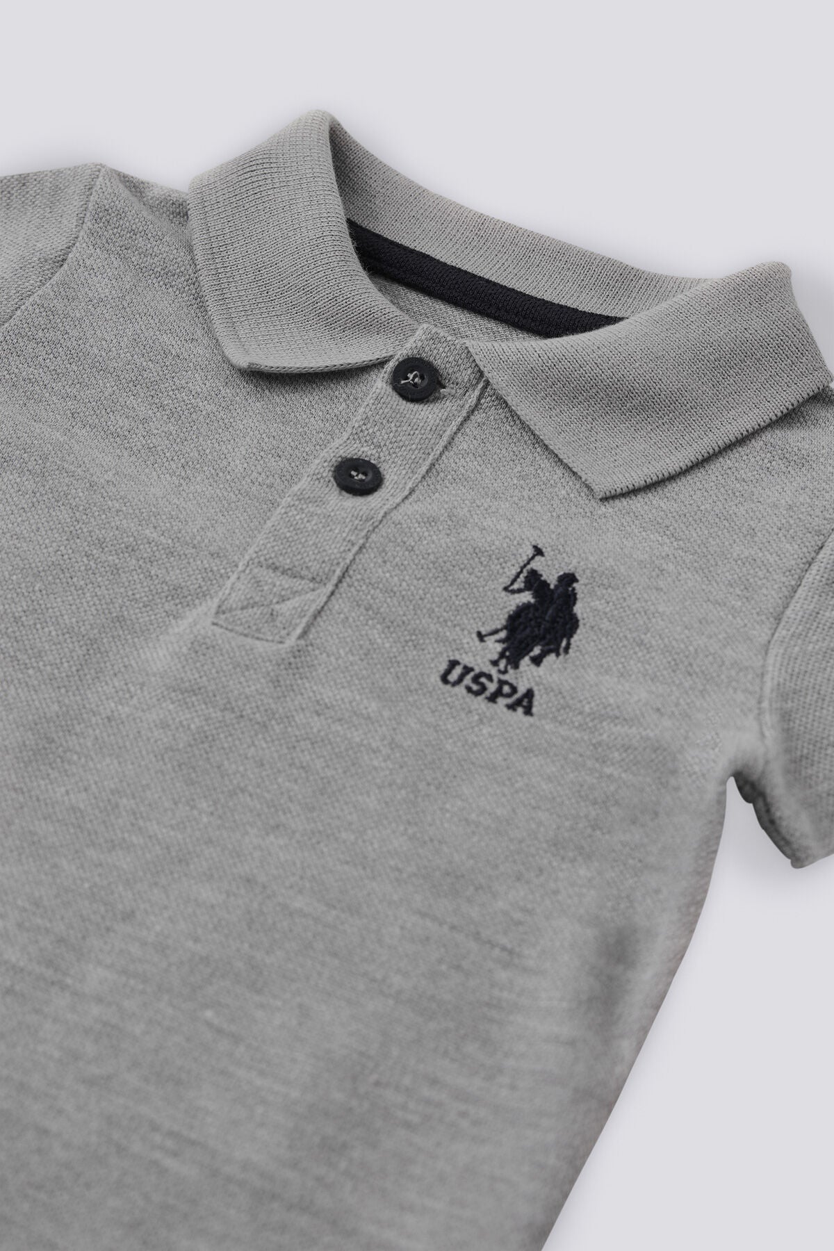 U.S. Polo Assn. Erkek Bebek Polo Yaka Pigment Baskılı Yazlık Regular Fit Gri Bebek Takımı USB1834-B-V4 Ürün ikincil görseli