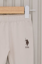 U.S. Polo Assn. Erkek Bebek Bisiklet Yaka Pigment Baskılı Kışlık Regular Fit Krem Bebek Takımı USB2038-C-V1