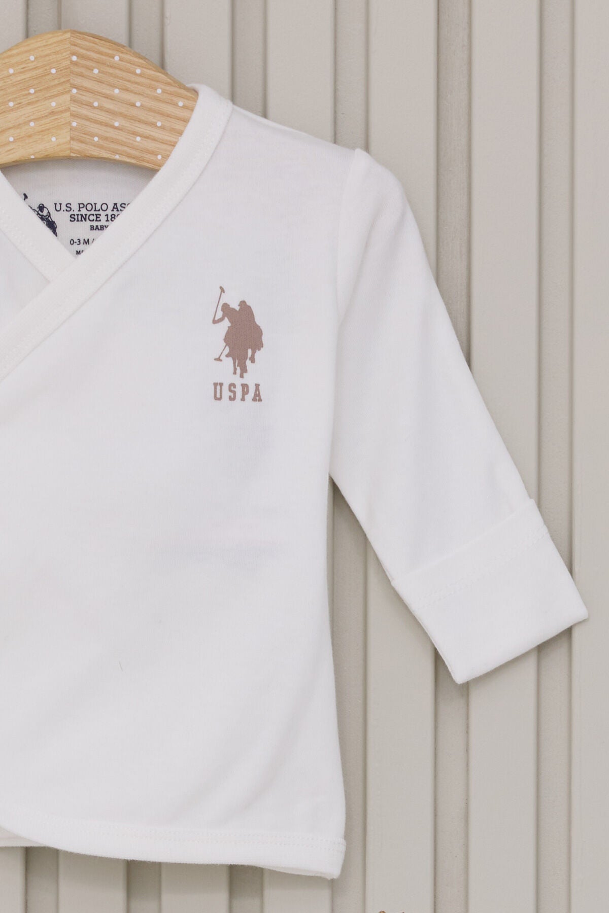 U.S. Polo Assn. Erkek Bebek Bisiklet Yaka Pigment Baskılı Kışlık Regular Fit Beyaz Hastane Çıkışı USB2017-C-V1