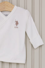 U.S. Polo Assn. Erkek Bebek Bisiklet Yaka Pigment Baskılı Kışlık Regular Fit Beyaz Hastane Çıkışı USB2022-C-V1