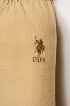 U.S. Polo Assn. Erkek Bebek Gömlek Yaka Nakışlı Yazlık Regular Fit Bej Pijama Takımı USB2947-C-V3