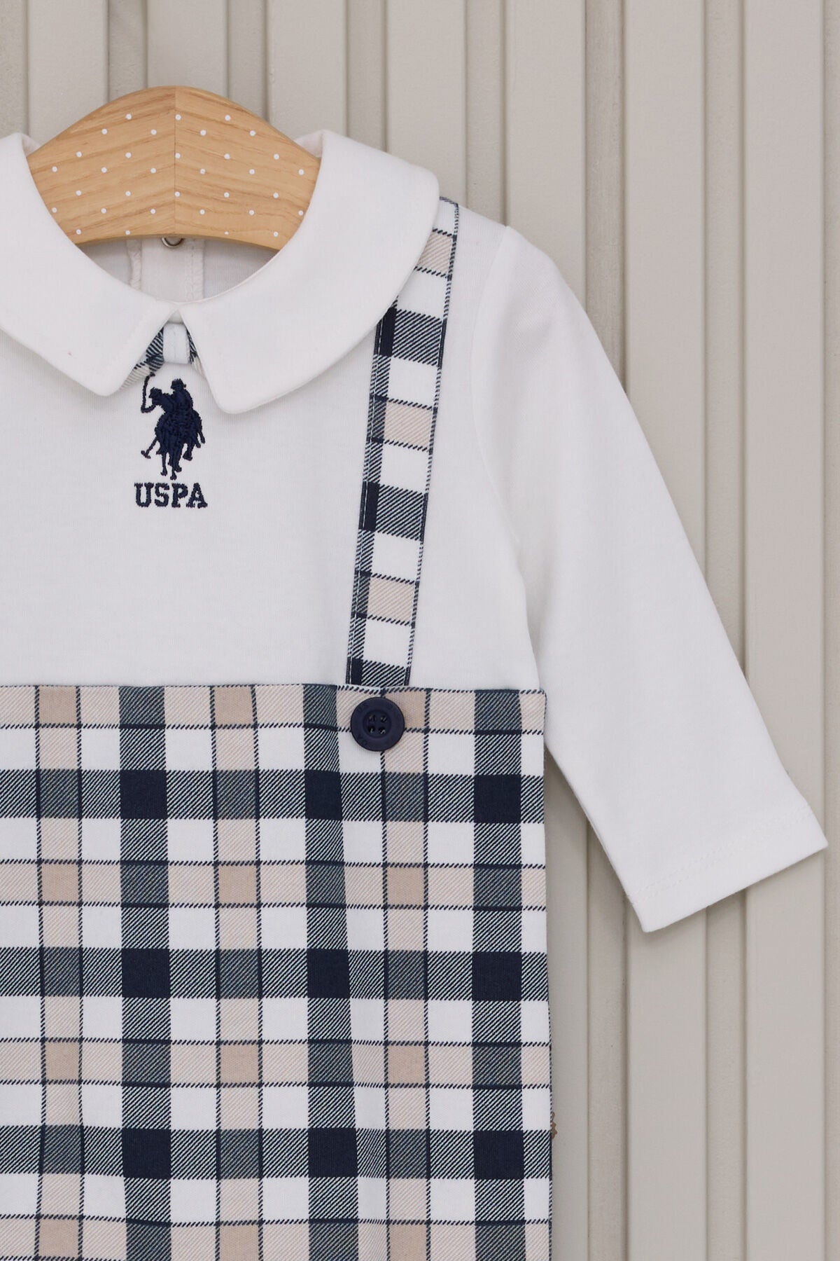 U.S. Polo Assn. Erkek Bebek Bebe Yaka Pigment Baskılı Kışlık Regular Fit Beyaz Tulum USB2058-C-V1