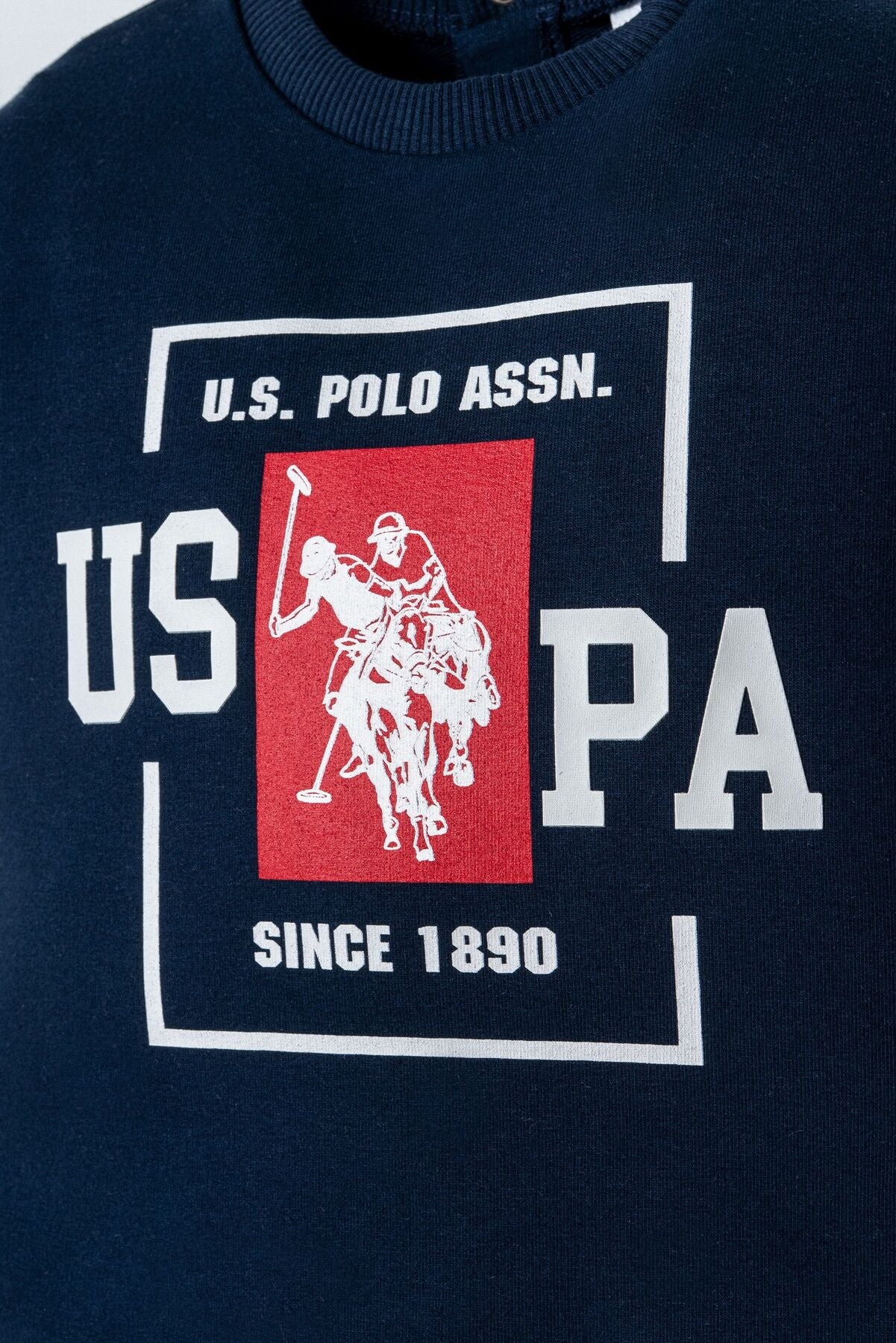 U.S. Polo Assn. Erkek Bebek Bisiklet Yaka Nakışlı Yazlık Regular Fit Lacivert Bebek Takımı USB2868-C-V1