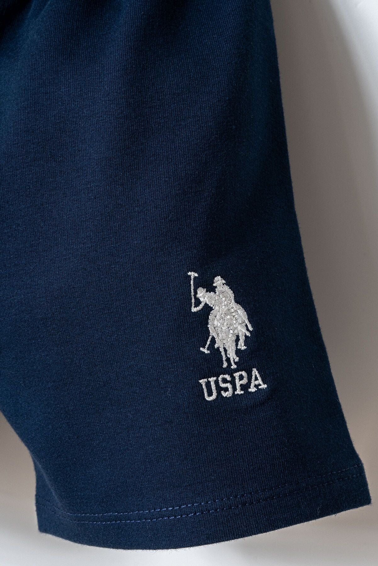 U.S. Polo Assn. Erkek Bebek Bisiklet Yaka Nakışlı Yazlık Regular Fit Lacivert Bebek Takımı USB2868-C-V1