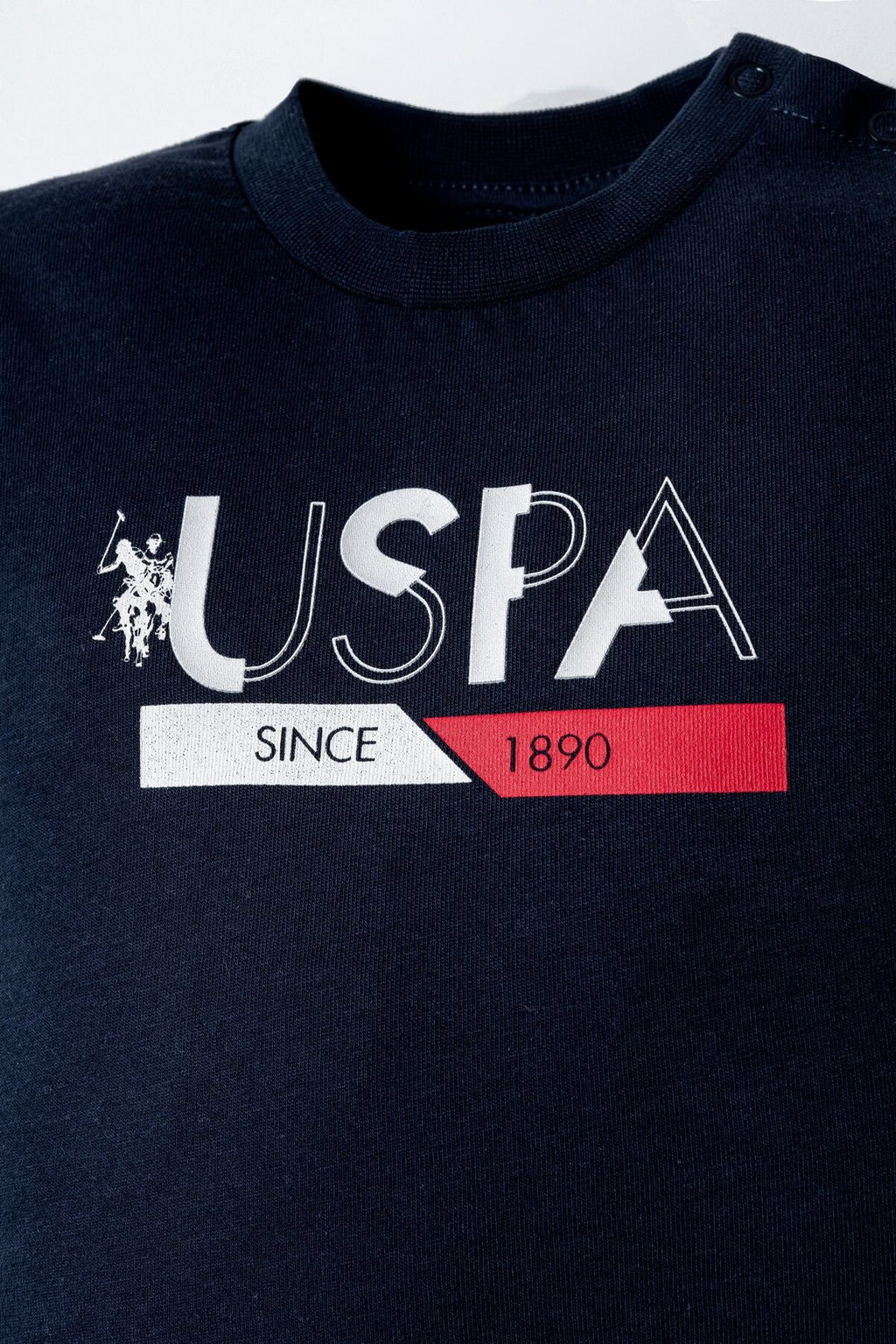 U.S. Polo Assn. Erkek Bebek Bisiklet Yaka Nakışlı Yazlık Regular Fit Lacivert Bebek Takımı USB2869-C-V1