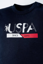 U.S. Polo Assn. Erkek Bebek Bisiklet Yaka Nakışlı Yazlık Regular Fit Lacivert Bebek Takımı USB2869-C-V1