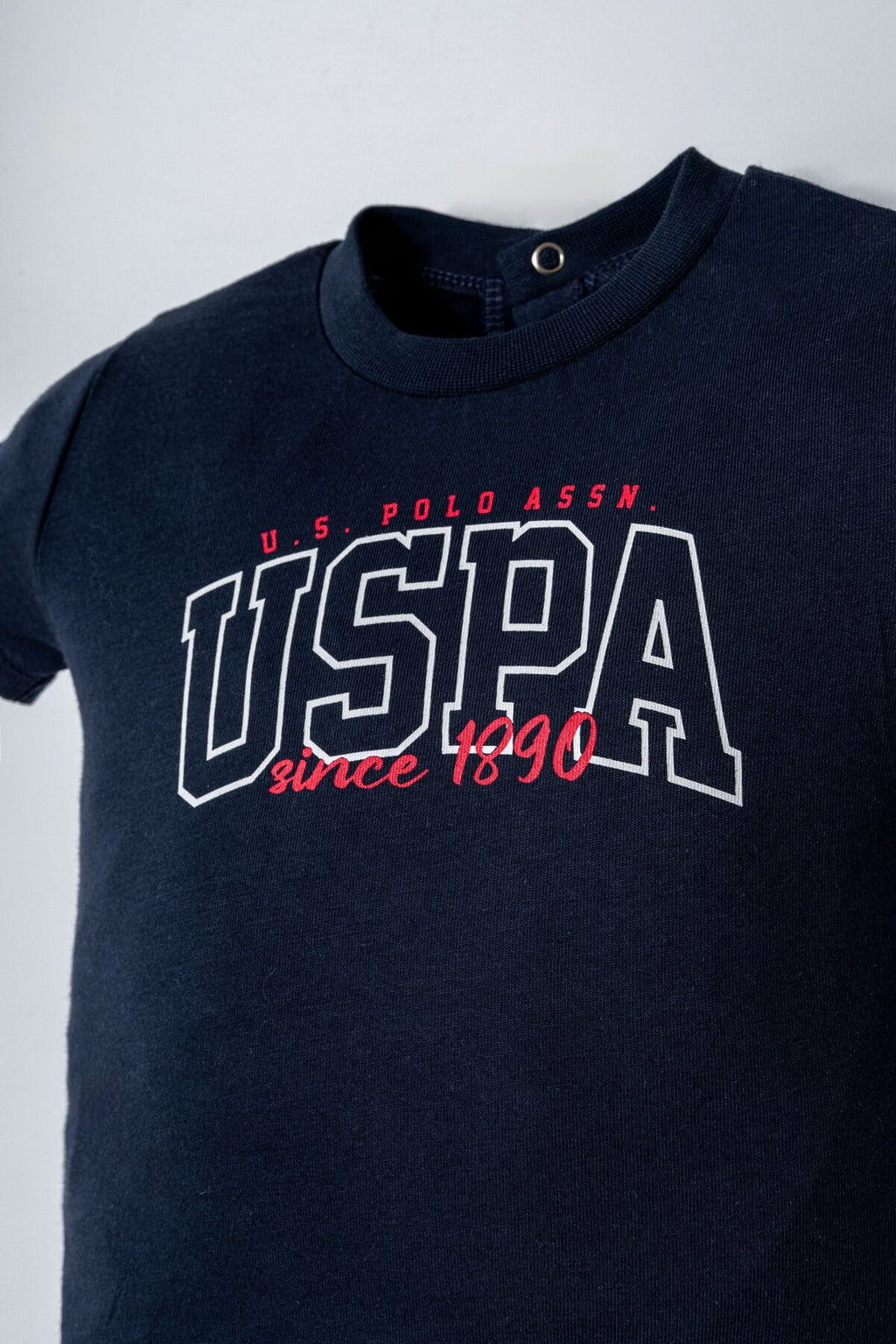 U.S. Polo Assn. Erkek Bebek Bisiklet Yaka Nakışlı Yazlık Regular Fit Lacivert Bebek Takımı USB2873-C-V1