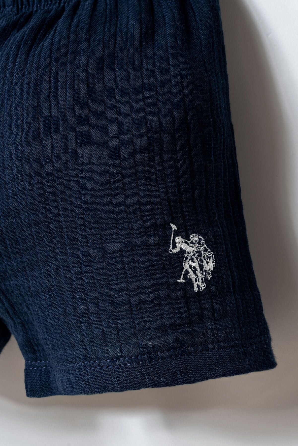 U.S. Polo Assn. Erkek Bebek Hakim Yaka Nakışlı Yazlık Regular Fit Lacivert Bebek Takımı USB2882-C-V1