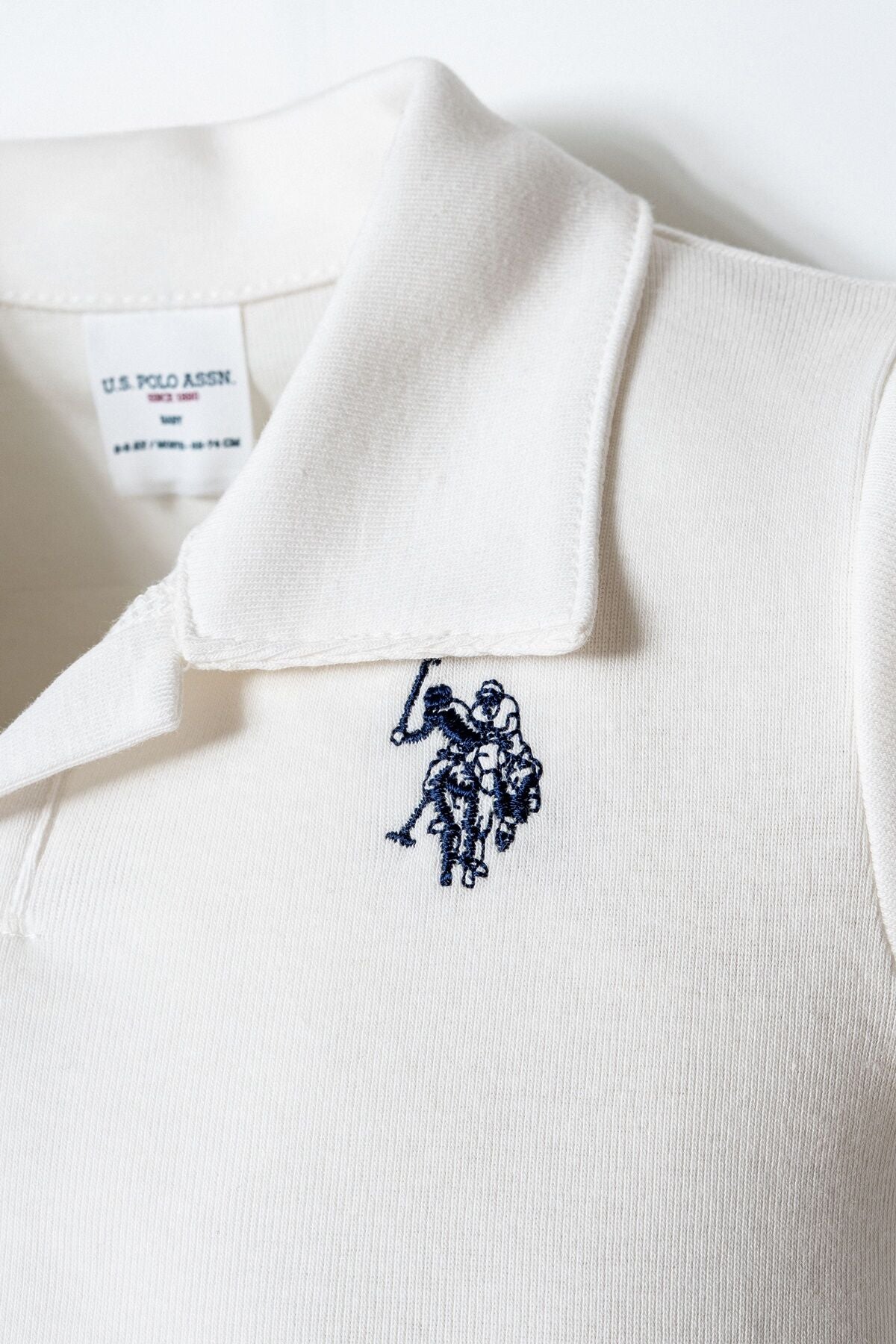 U.S. Polo Assn. Erkek Bebek Polo Yaka Nakışlı Yazlık Regular Fit Lacivert Bebek Takımı USB2884-C-V1