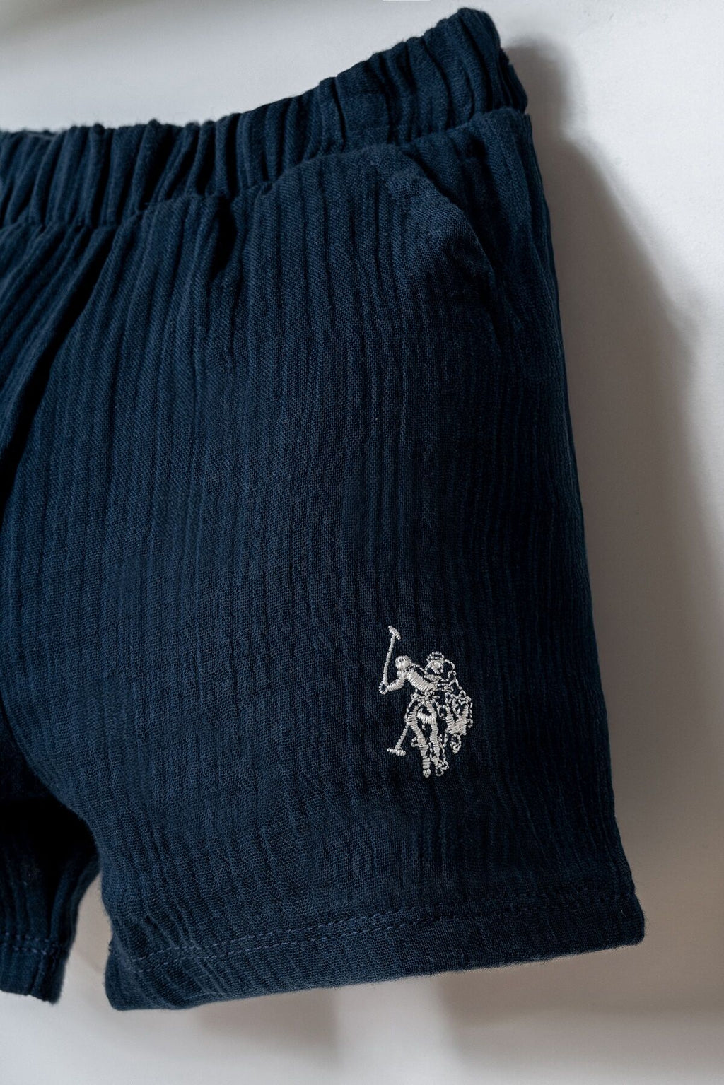 U.S. Polo Assn. Erkek Bebek Polo Yaka Nakışlı Yazlık Regular Fit Lacivert Bebek Takımı USB2884-C-V1