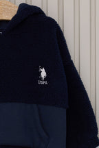 U.S. Polo Assn. Erkek Bebek Kapüşonlu Pigment Baskılı Kışlık Regular Fit Lacivert Bebek Takımı USB2153-C-V2