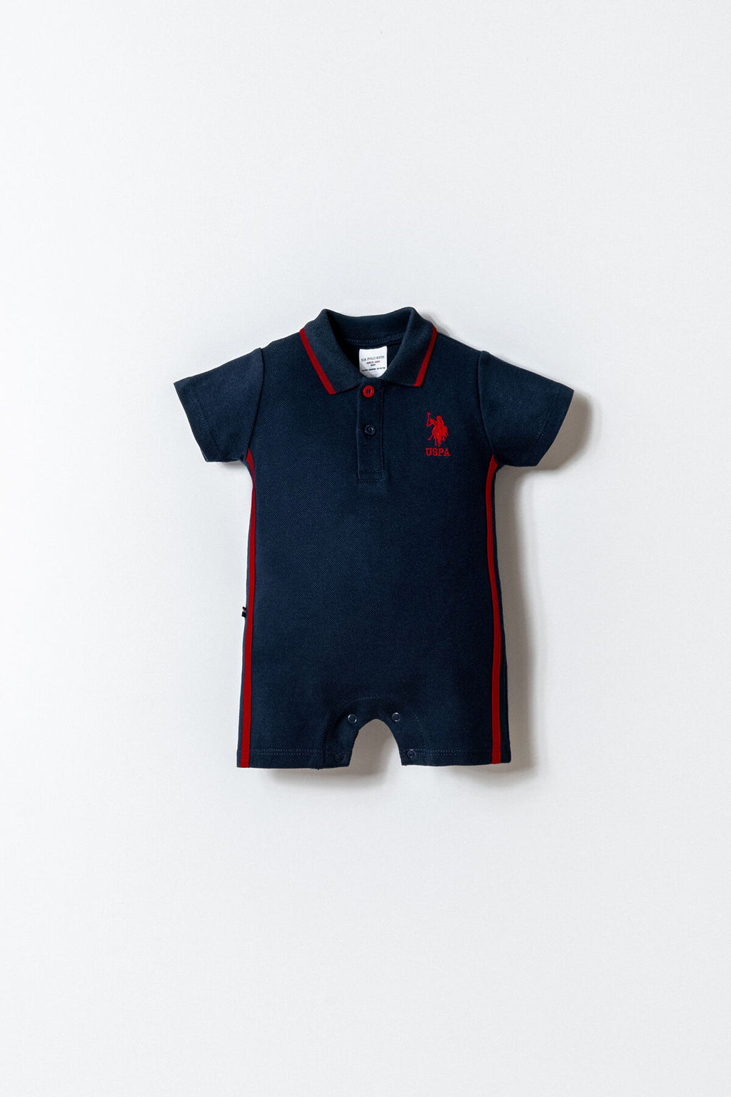 U.S. Polo Assn. Erkek Bebek Polo Yaka Nakışlı Yazlık Regular Fit Lacivert Tulum USB2906-C-V1